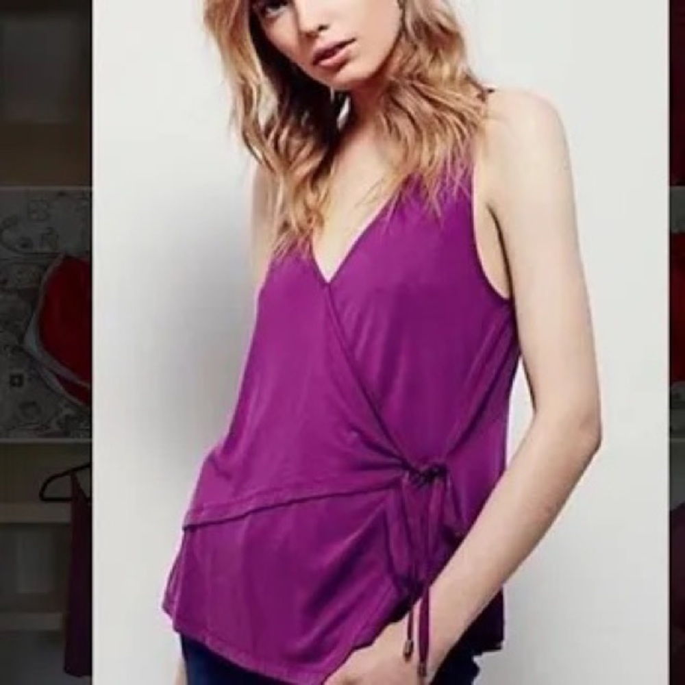 Free People purple wrap tank top